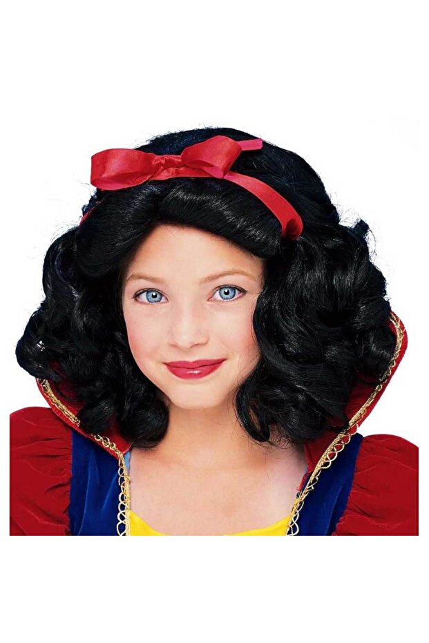 Red Bow Wig for Bureau Home Office Activity Show Princess Costume Wig
