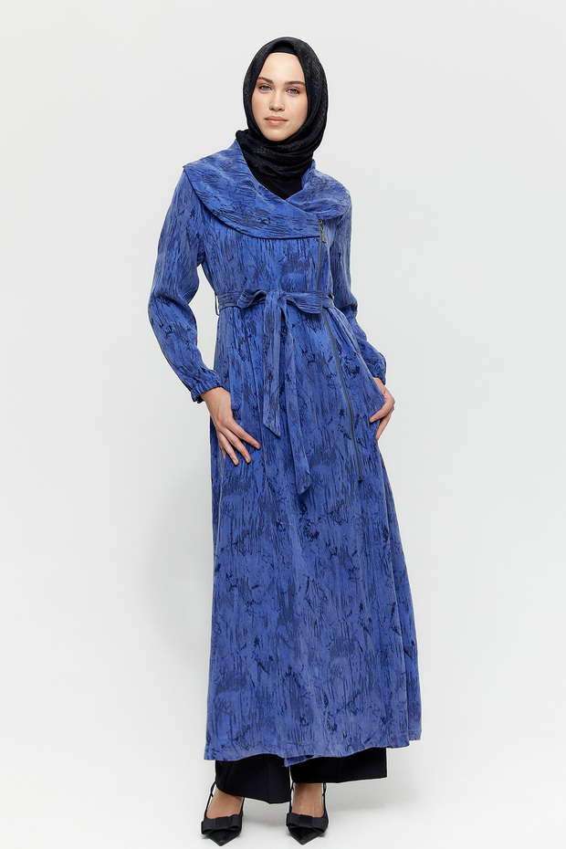 Fermuarlı Lyocell Pardösü - 2