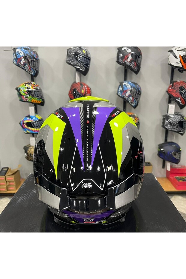 Helmets Kask Thunder 4 Sv Valıant B2 Parlak Gri Mor Sarı - 6