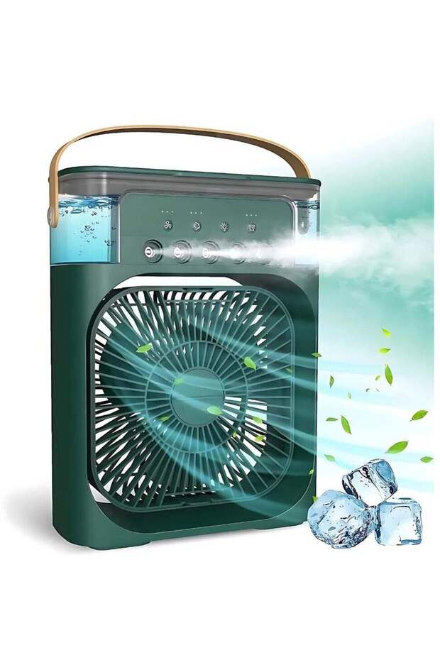 Portable Mist Sprinkler Fan With 5 Water Outputs And 3 Speeds And 7 Different LEDs Light Col - 1