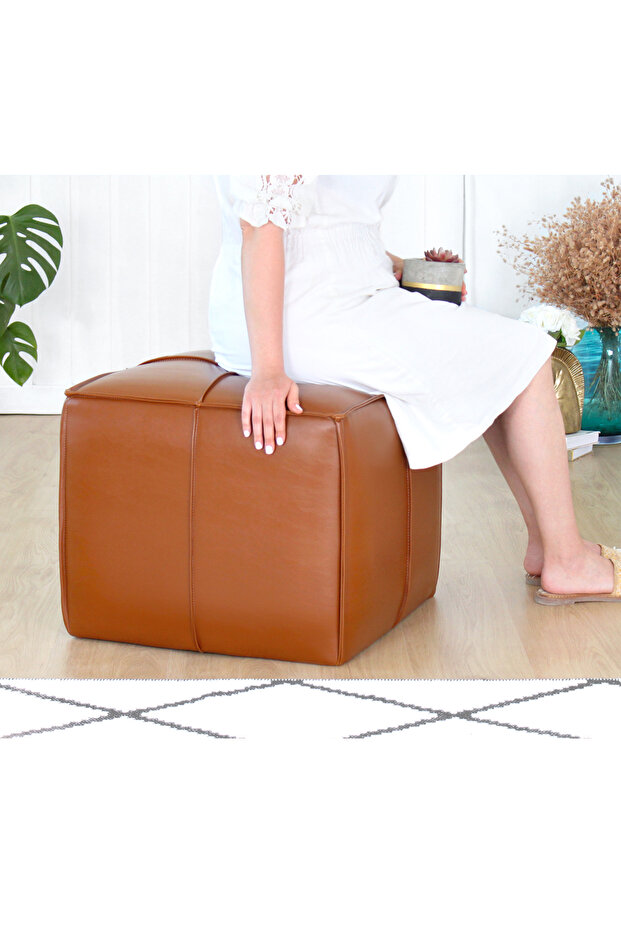 Ottowel Deri Puf - Taba - 3