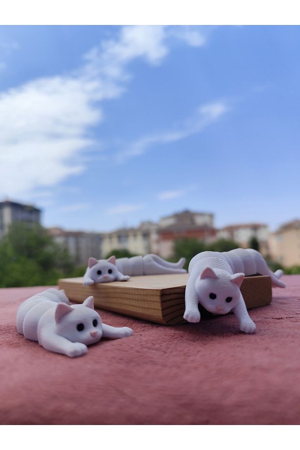 2'li Eklemli Kedi Figürü Oyuncak (2 Adettir) - 5