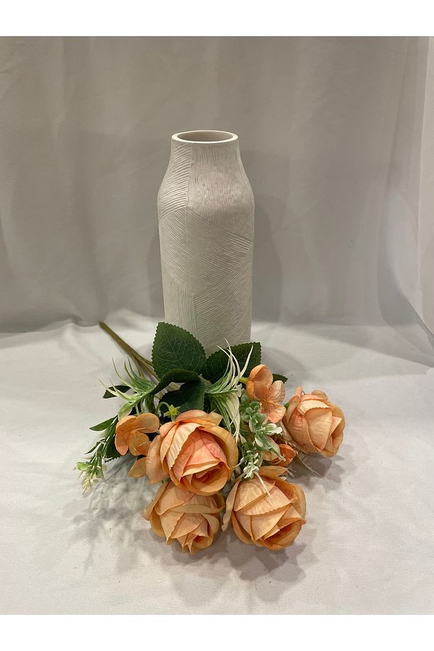 Yapay Gül 7 Dallı Demet 4 Kafalı 32cm Uzunluk - 4