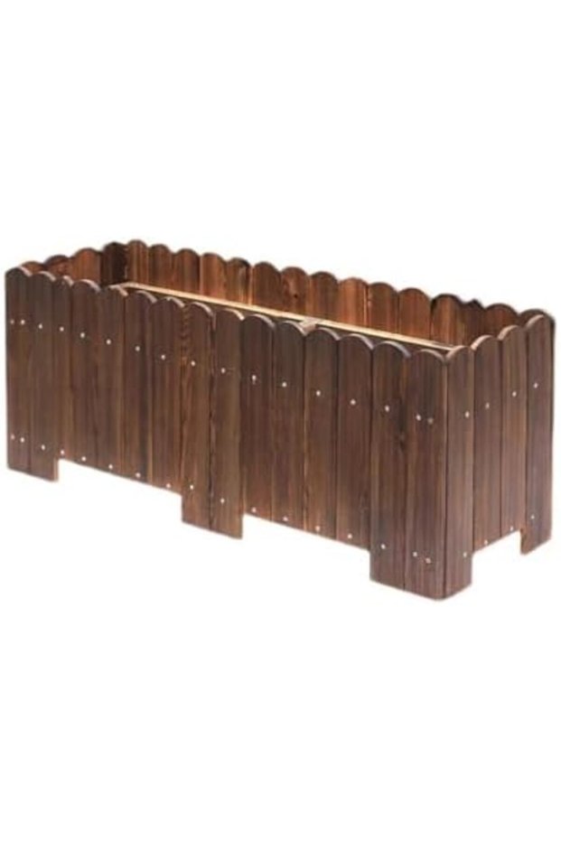 FFD 80x20.5x25cm Vintage Wood Flower Pot for Indoor & Outdoor Gardening - Rectangular Raised Garden
