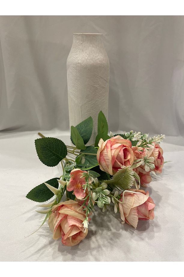 Yapay Gül 7 Dallı Demet 4 Kafalı 32cm Uzunluk - 2