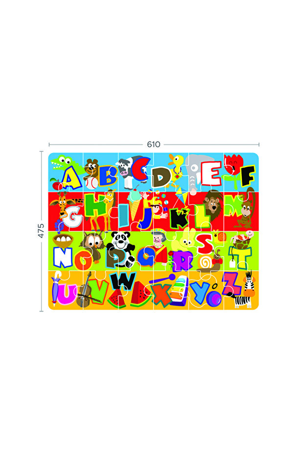 Puzzle Mat, EVA Foam, Colorful Alphabet A-Z with 24 Large Pieces, Safe Learning Game, Non-toxic - 7