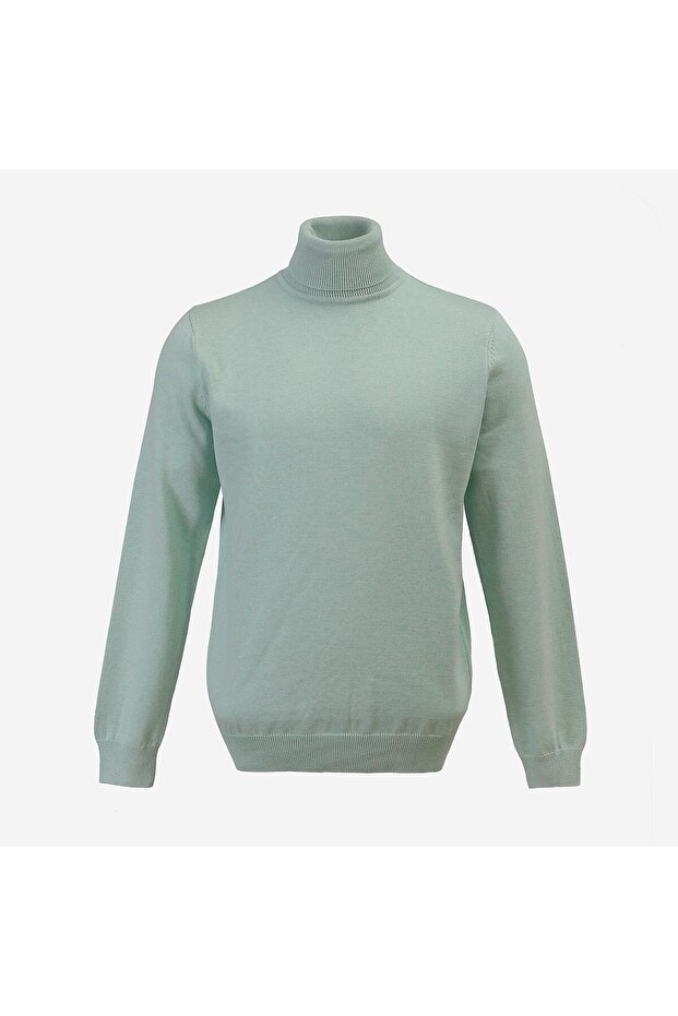 Men's Long Sleeve Slim Turtleneck Sweater - Slim Fit - 180539 - Mint Green