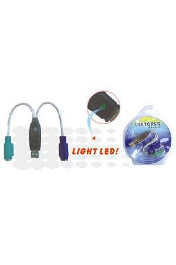 Convertor USB A 2x PS/2 0,3m, USB A2PS2 - 1
