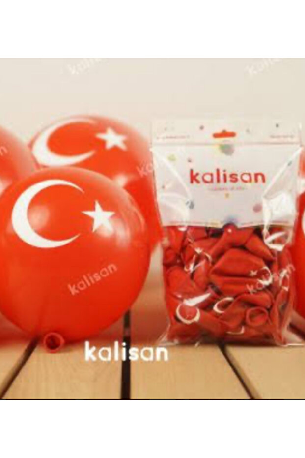 Kalisan Turkish Flag Balloon 12 Inch 25 Pcs