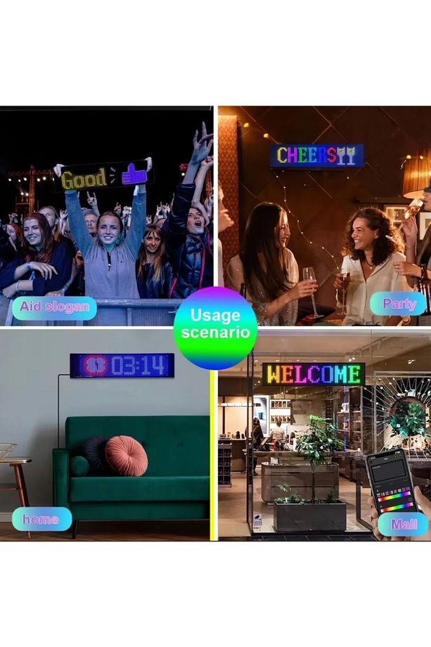 19,5 -90 cm Silikon Led Ekran Matrix Panel Led Cama Yapışan Motor Araba Tır Yazısı Esnek Led - 4
