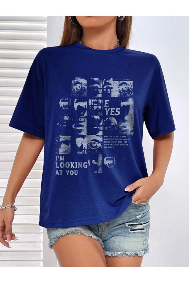 Women's Printed T-Shirt - Modern Text and Graphic Detail | Daily Comfortable and Stylish Combination
