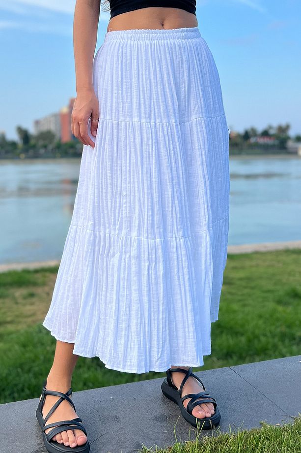 Şile Bezi Yazlık Etek Astarlı %100 Pamuklu 85 cm - 4