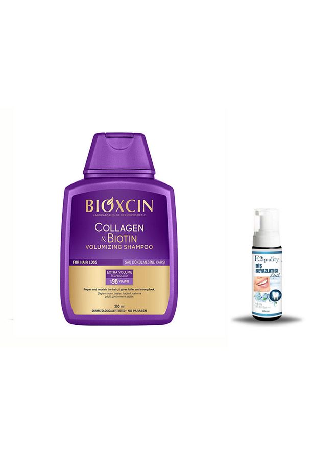 Collagen Biotin Saç Dökülmesine Karşı Şampuan 300 ml 2x300 ml + Hediye Diş Beyazlatıcı Köpük - 1