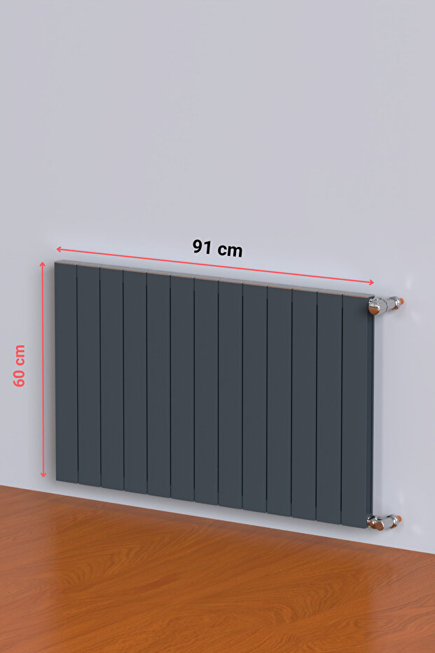 Smyrna Alüminyum Radyatör 60 x 91 (13 Dilimli) Antrasit - 2