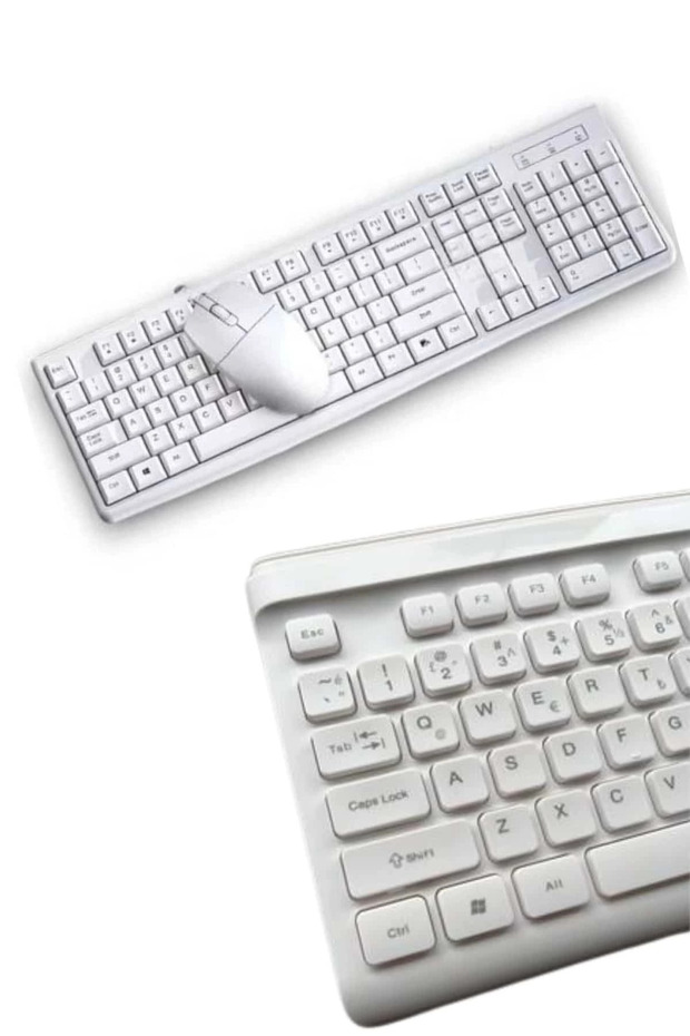 Kablosuz Klavye Mouse Seti Beyaz Q Klavye Tüm Cihazlara Uyumlu - 2