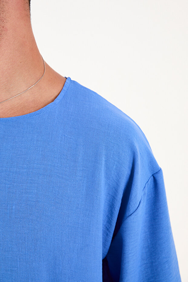 Erkek Fakir Kol Oversize T-shirt - 4