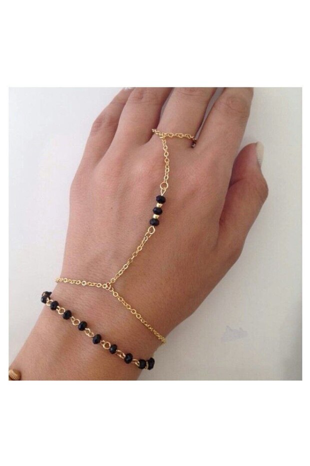 Elegant Stone Detailed Women's Finger Shahmeran Bracelet