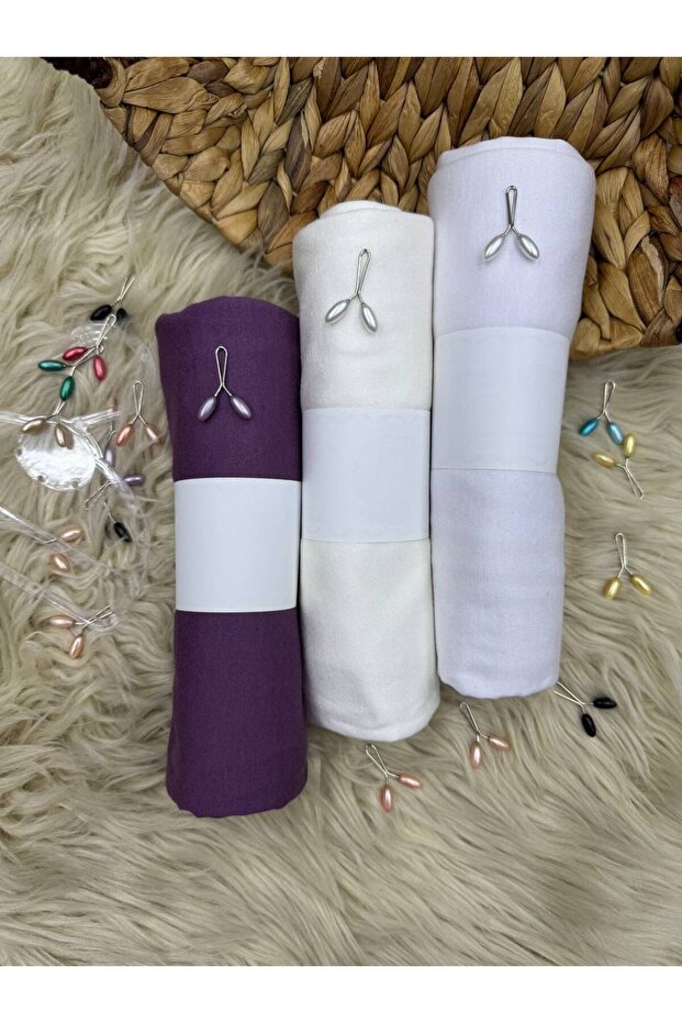 شال قطن ممشط 3 قطع - 2