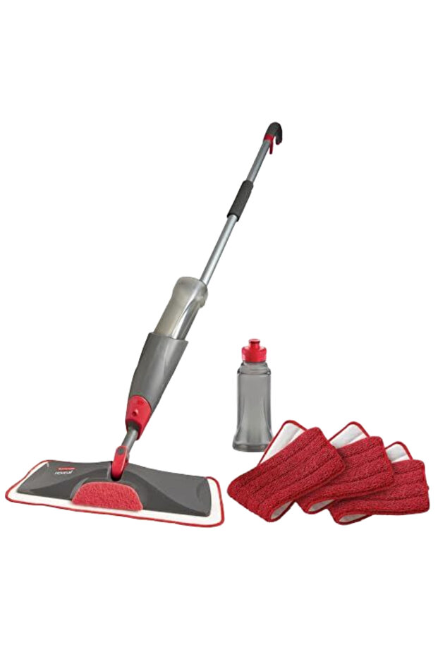 4 Piece Handheld Floor Cleaning Spray Mop With Towels Set Multicolour