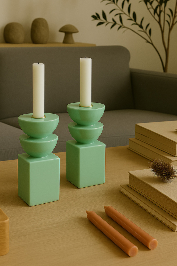 İskandinav Şamdan & Mumluk 2 ADET - 1