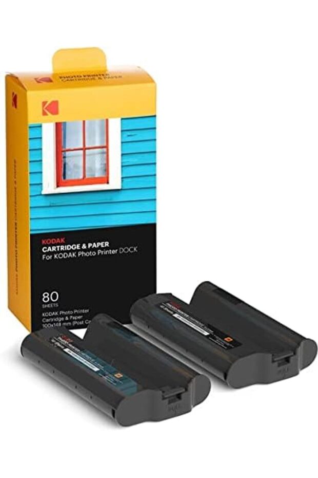 خرطوشة طابعة الصور Dock Plus و Dock PHC-80 - عبوة من 80 قطعة مع إعادة تعبئة الخرطوشة وورق الصور
