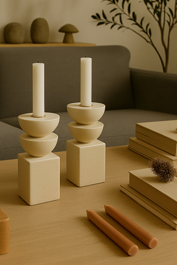 İskandinav Şamdan & Mumluk 2 ADET - 2