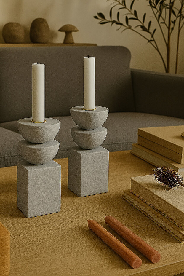 İskandinav Şamdan & Mumluk 2 ADET - 1