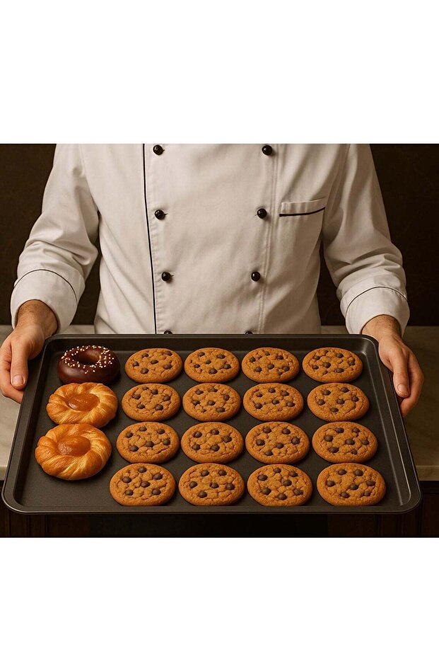 Non-stick rectangular flat oven tray - 1