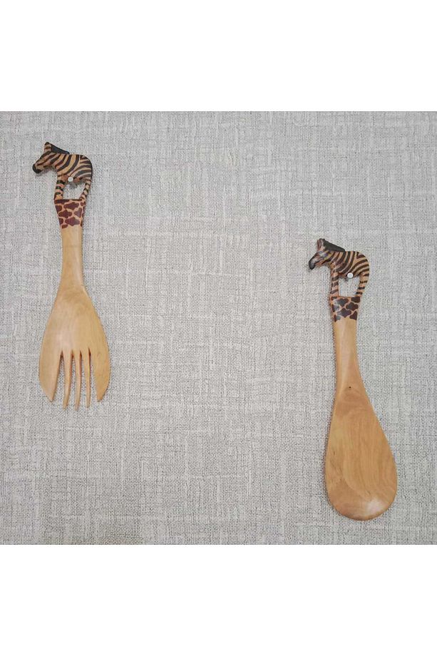 Ahşap El Yapımı Kaşık Çatal Seti - 6