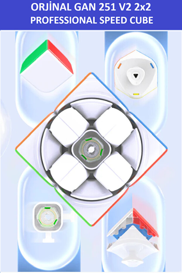 GAN 249 V2 2x2 Zeka Küpü - Profesyonel Speed Cube - Sabır Küpü - - 4