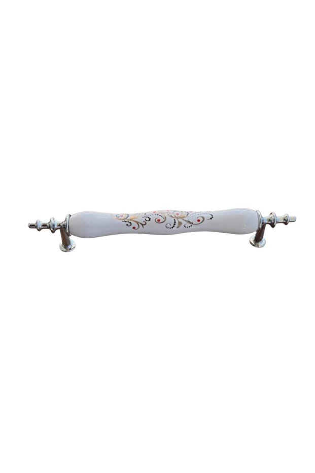 2 Pieces Porcelain Handle with Chinese Rose Pattern for Furniture Drawer Lid Handle