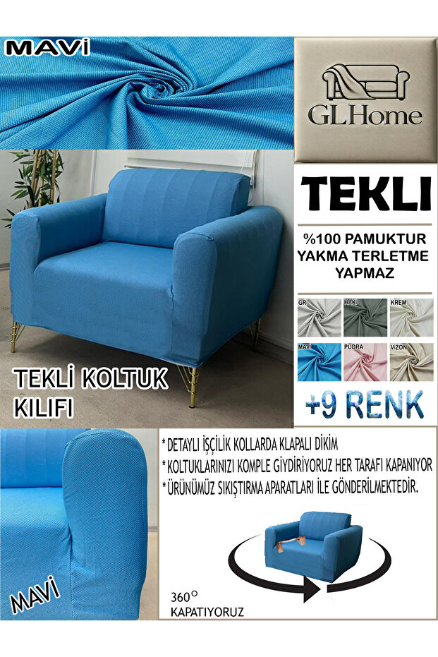 %100 PAMUK PETEK KUMAŞ TEKLİ KOMPLE GİYDİRME TEKLİ & BERJER , BOHEM, PORTO, vb. MODEL KOLTUK KILIFI - 1