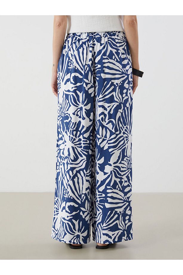 LCW Beli Lastikli Desenli Kadın Pantolon Fast Moda - 4