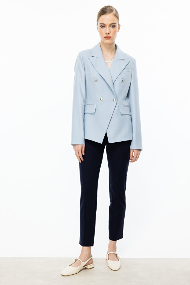 Kruvaze Düğmeli Ceket - 3