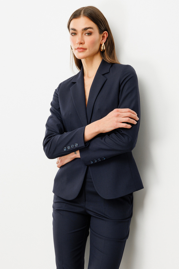 سترة جيب خط زر واحد - 3