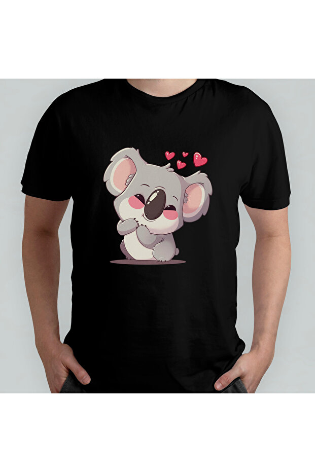 Cute Koala Unisex 100% Cotton Crew Neck T-Shirt Model 3