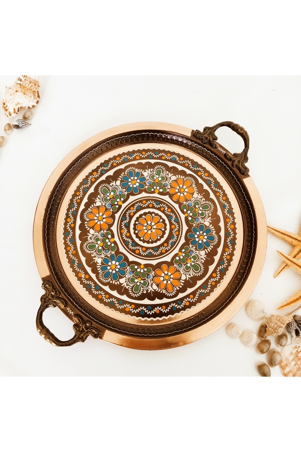 Handmade Copper Tray, Presentation Tray, Serving Tray, Engagement Tray, Flower Pattern Tray, Decorative