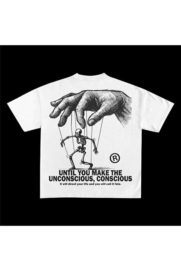 Life Quotes Theme Unisex Oversize Cut 100% Cotton Soft Textured Crew Neck White T-Shirt
