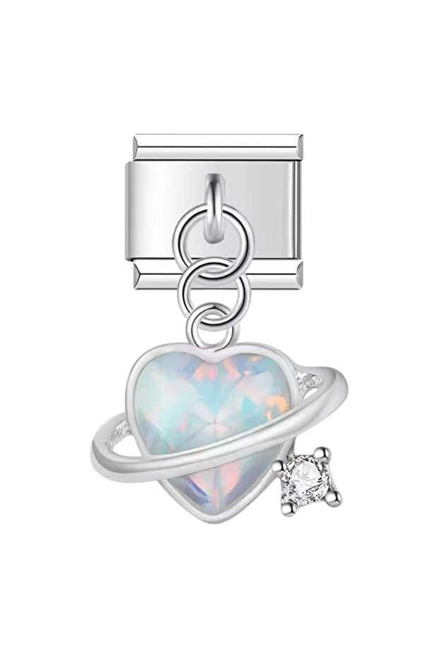Love Wrapped Steel Italian Charm