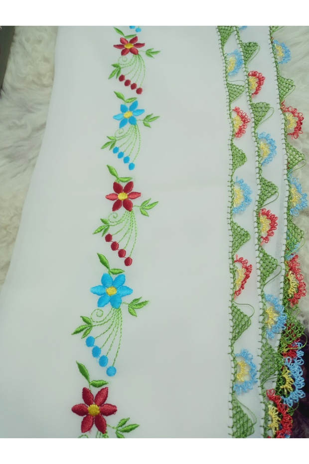 Handmade Embroidery Embroidered Needle Embroidered Prayer Cover Dowry Holder Mevlit Hijab Crepe Fabric 145X75 cm