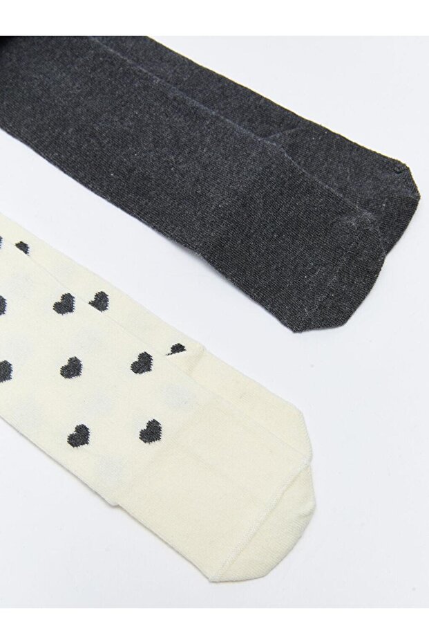 Desenli Kız Bebek Külotlu Çorap 2'li (W2) - 2