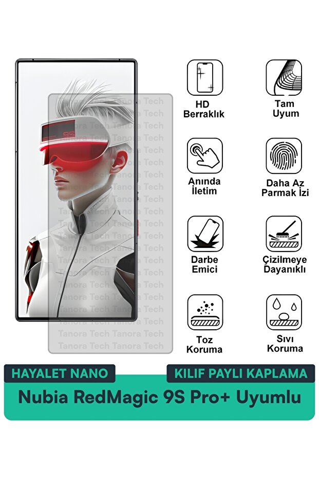 حافظة Nubia RedMagic 9S Pro+ Hayalet Nano متوافقة مع طبقة حماية الشاشة مقاومة للخدش والصدمات