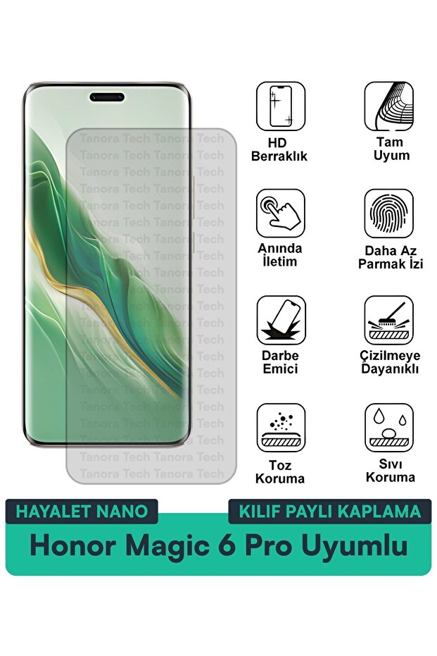 حافظة Honor Magic 6 Pro Hayalet Nano متوافقة مع طبقة حماية الشاشة مقاومة للخدوش والصدمات