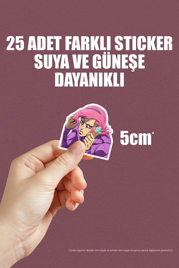 JoJo no Kimyou na Bouken part 5 Anime Telefon Laptop Yapışkanlı Folyo Sticker Paketi (25 ADET) - 5