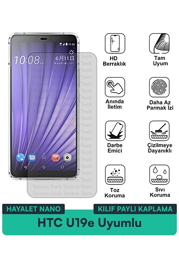 حافظة HTC U19e Ghost Nano متوافقة مع طبقة حماية الشاشة المقاومة للخدوش والصدمات