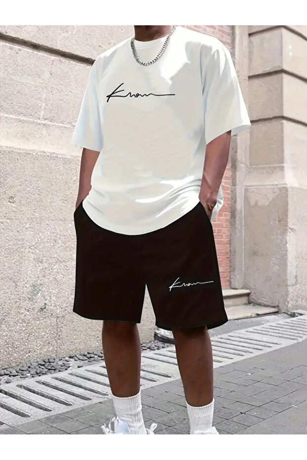 Men's Printed Oversize T-Shirt Shorts Set