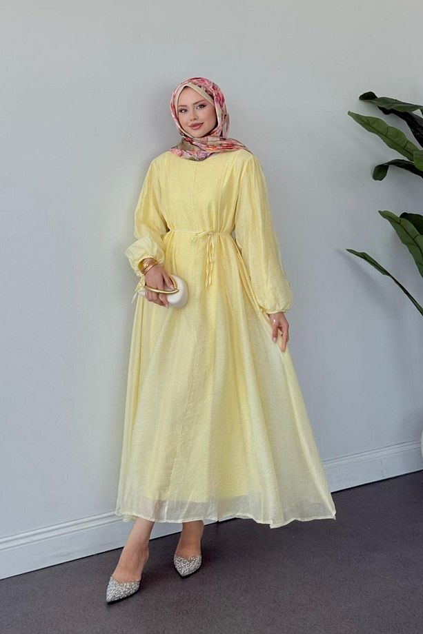 Talia Premium Elbise SARI - 2