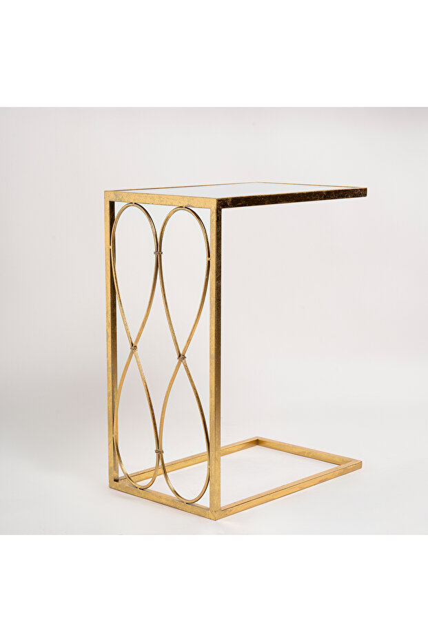طاولة جانبية ذهبي معدن 46*30.5*61 سم