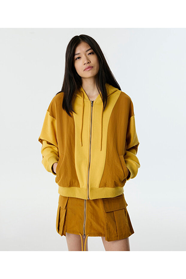 KUMAŞ MIX OVERSIZE SWEATSHIRT - 1
