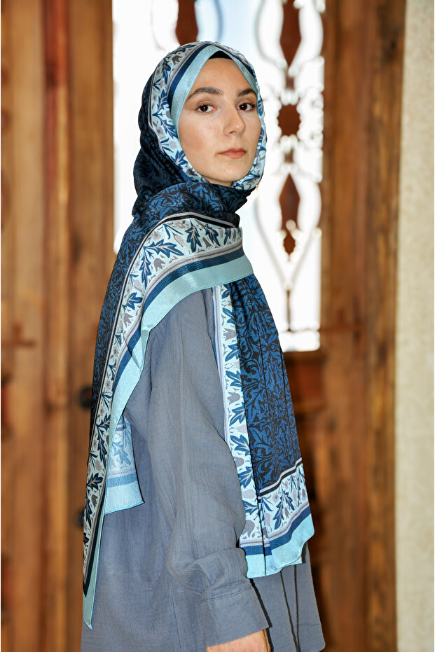 شال حريري بنمط Hûnermend Janjan - 2